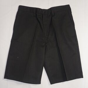 Dickies Size 34 Black Cotton Blend Flat Front Work Shorts